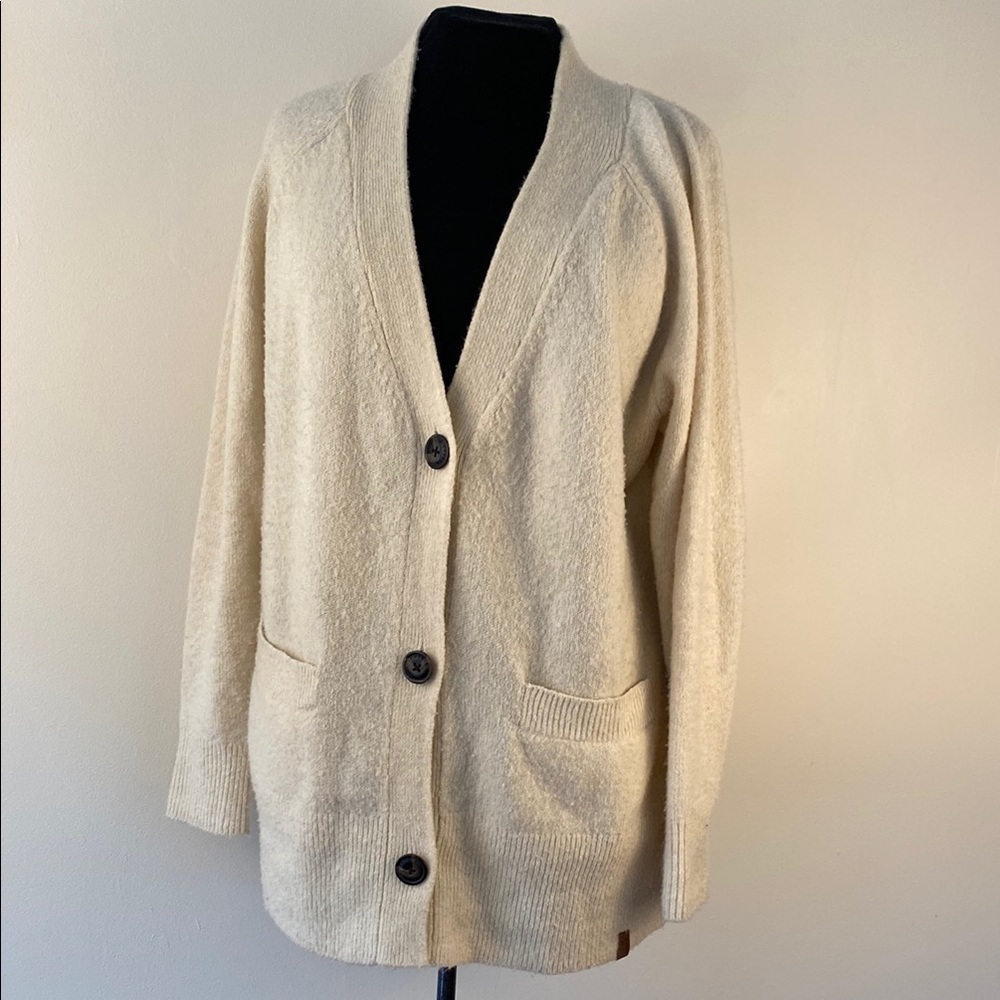 Roots Cream Oversized Knit Cardigan